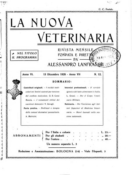 La nuova veterinaria rivista mensile fondata e diretta da Alessandro Lanfranchi