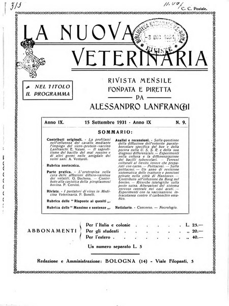 La nuova veterinaria rivista mensile fondata e diretta da Alessandro Lanfranchi