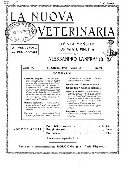 La nuova veterinaria rivista mensile fondata e diretta da Alessandro Lanfranchi