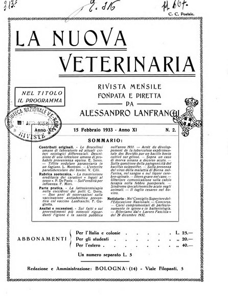 La nuova veterinaria rivista mensile fondata e diretta da Alessandro Lanfranchi