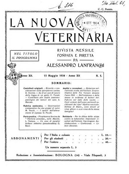 La nuova veterinaria rivista mensile fondata e diretta da Alessandro Lanfranchi