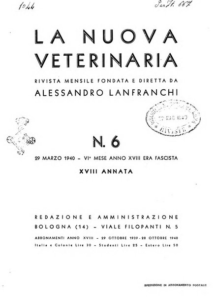 La nuova veterinaria rivista mensile fondata e diretta da Alessandro Lanfranchi