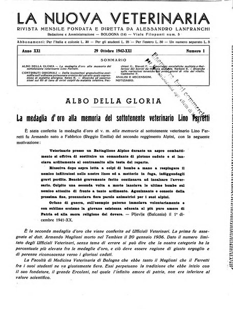 La nuova veterinaria rivista mensile fondata e diretta da Alessandro Lanfranchi