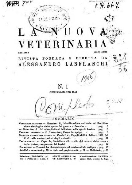 La nuova veterinaria rivista mensile fondata e diretta da Alessandro Lanfranchi