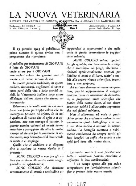 La nuova veterinaria rivista mensile fondata e diretta da Alessandro Lanfranchi