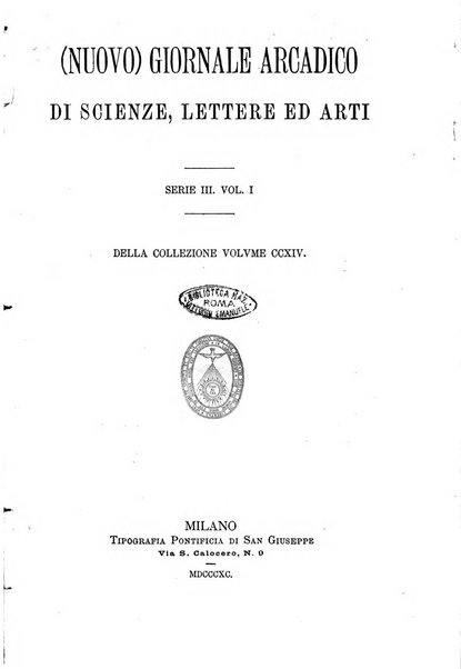 Nuovo giornale arcadico di scienze, lettere ed arti