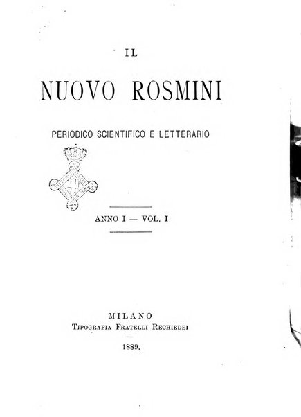 Il nuovo Rosmini periodico scientifico e letterario