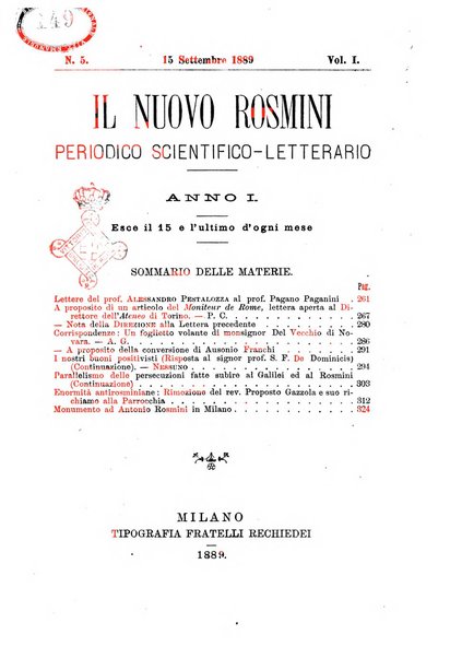 Il nuovo Rosmini periodico scientifico e letterario