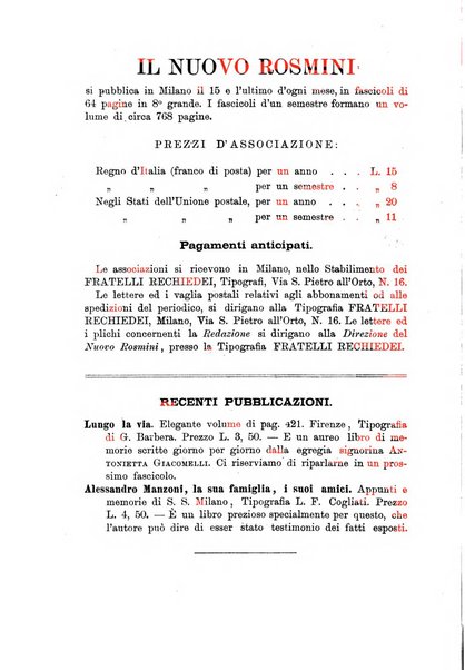 Il nuovo Rosmini periodico scientifico e letterario