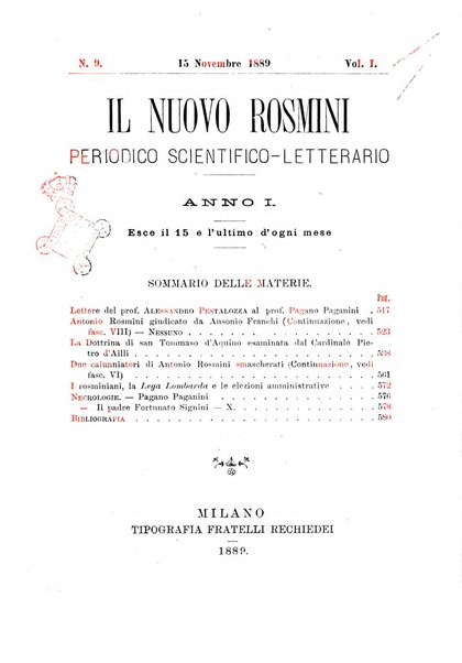 Il nuovo Rosmini periodico scientifico e letterario