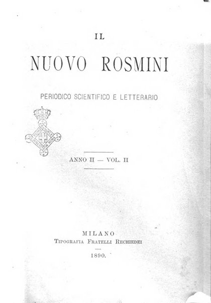 Il nuovo Rosmini periodico scientifico e letterario