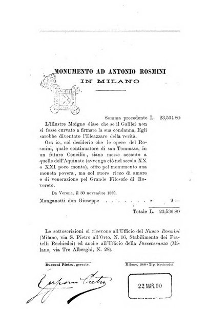 Il nuovo Rosmini periodico scientifico e letterario