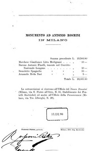 Il nuovo Rosmini periodico scientifico e letterario