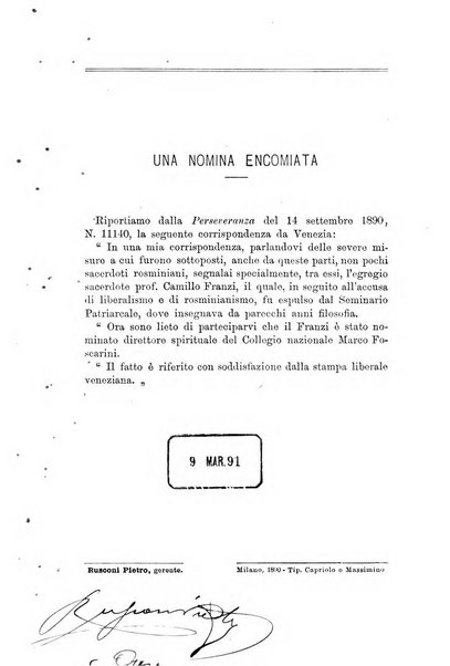 Il nuovo Rosmini periodico scientifico e letterario