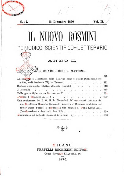 Il nuovo Rosmini periodico scientifico e letterario