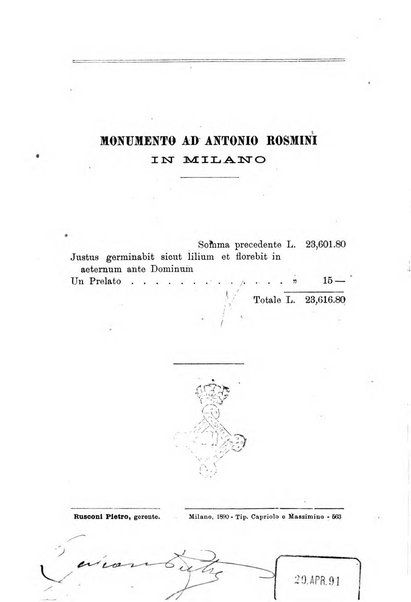 Il nuovo Rosmini periodico scientifico e letterario