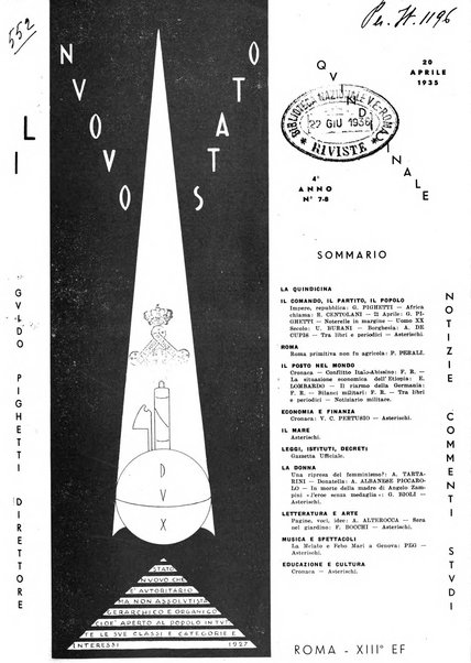 Il nuovo stato quindicinale fascista