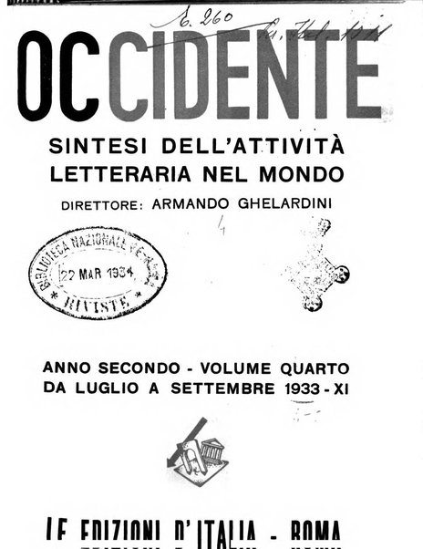 Occidente sintesi dell'attività letteraria nel mondo