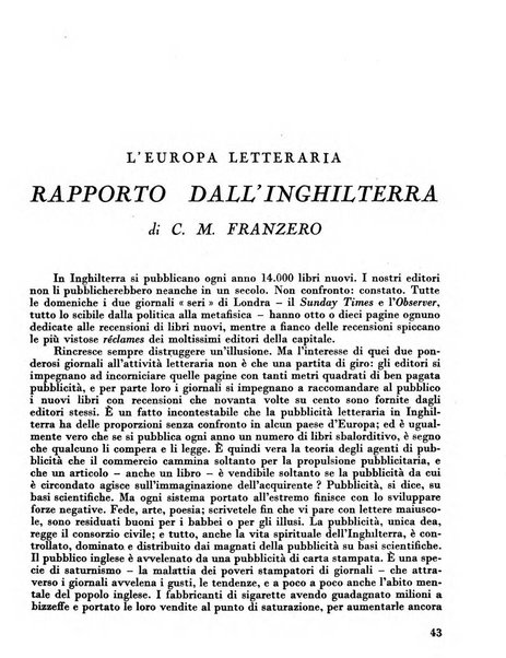 Occidente sintesi dell'attività letteraria nel mondo