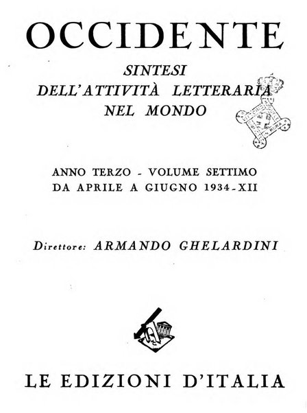 Occidente sintesi dell'attività letteraria nel mondo