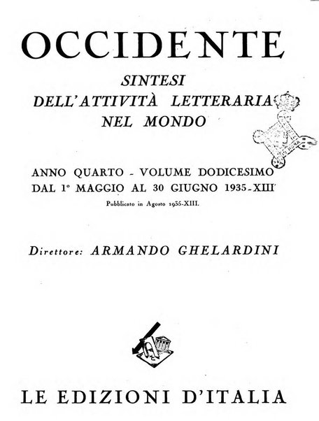 Occidente sintesi dell'attività letteraria nel mondo