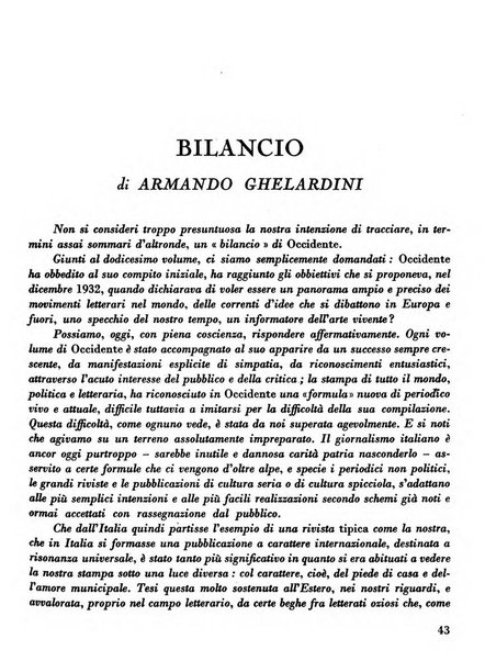 Occidente sintesi dell'attività letteraria nel mondo