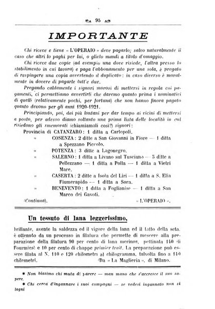 L'operaio rivista d'istruzione tecnica popolare