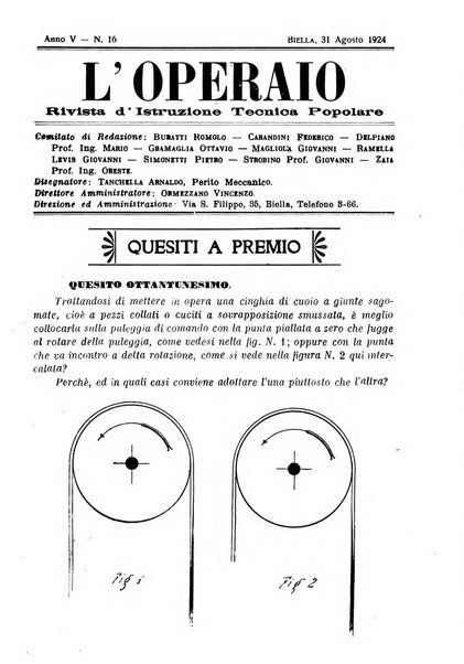 L'operaio rivista d'istruzione tecnica popolare