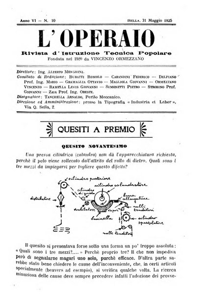 L'operaio rivista d'istruzione tecnica popolare