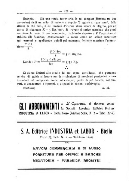 L'operaio rivista d'istruzione tecnica popolare