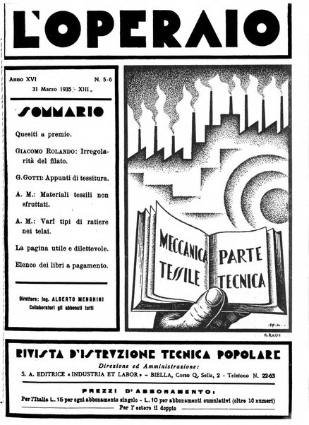 L'operaio rivista d'istruzione tecnica popolare