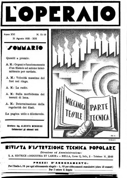 L'operaio rivista d'istruzione tecnica popolare