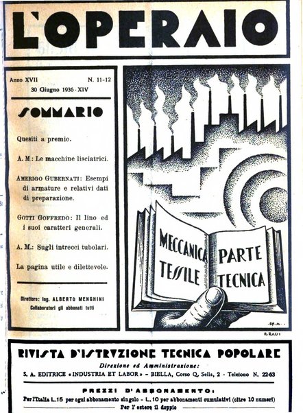 L'operaio rivista d'istruzione tecnica popolare