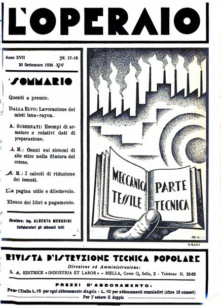 L'operaio rivista d'istruzione tecnica popolare