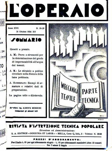 L'operaio rivista d'istruzione tecnica popolare