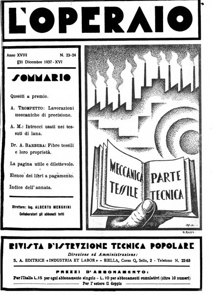 L'operaio rivista d'istruzione tecnica popolare