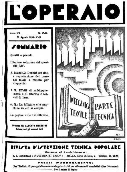 L'operaio rivista d'istruzione tecnica popolare