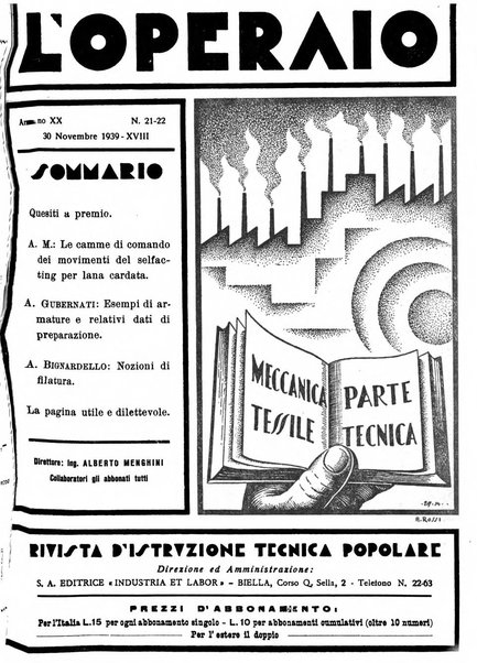 L'operaio rivista d'istruzione tecnica popolare