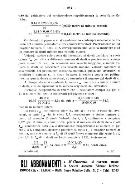 L'operaio rivista d'istruzione tecnica popolare