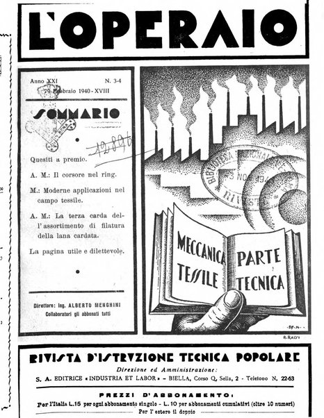 L'operaio rivista d'istruzione tecnica popolare