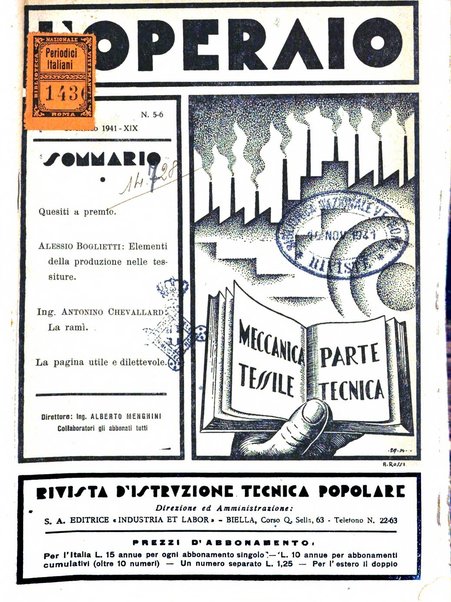 L'operaio rivista d'istruzione tecnica popolare