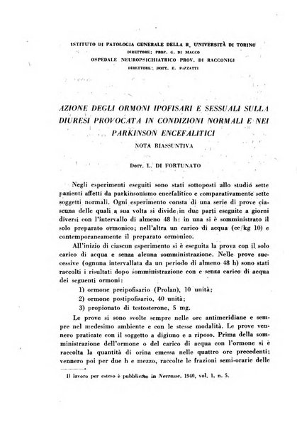 Ormoni dottrina e applicazioni pratiche pubblicate da Nicola Pende e Gennaro Di Macco