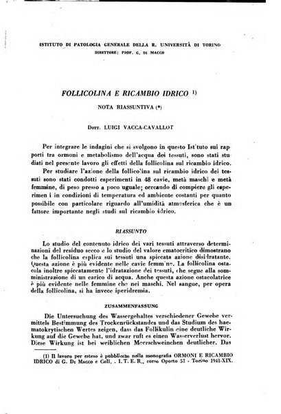 Ormoni dottrina e applicazioni pratiche pubblicate da Nicola Pende e Gennaro Di Macco