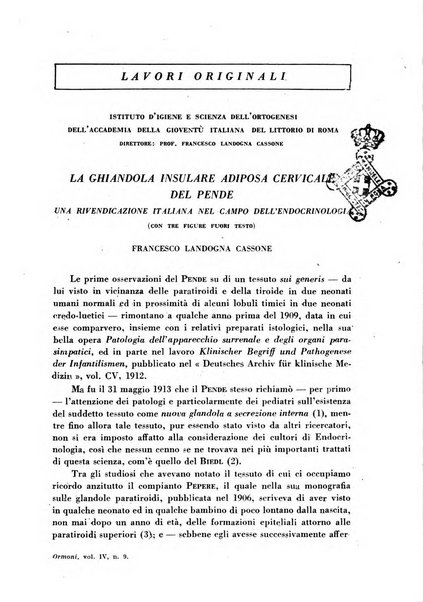 Ormoni dottrina e applicazioni pratiche pubblicate da Nicola Pende e Gennaro Di Macco