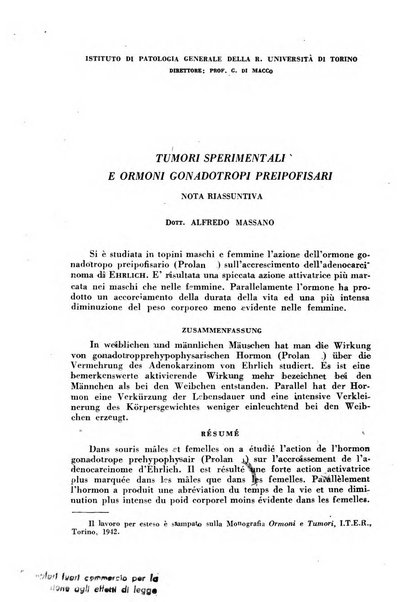 Ormoni dottrina e applicazioni pratiche pubblicate da Nicola Pende e Gennaro Di Macco