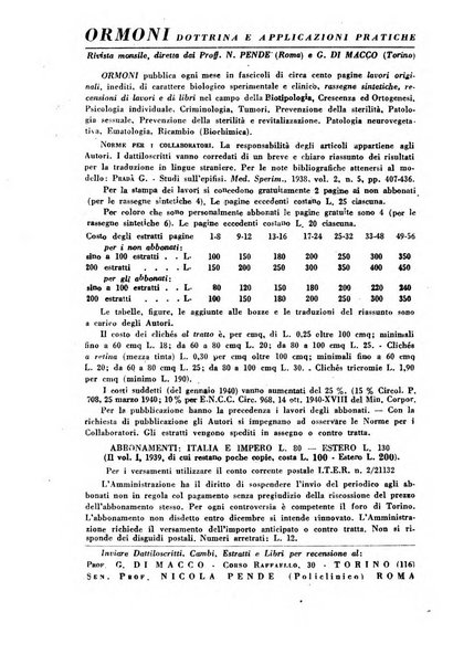 Ormoni dottrina e applicazioni pratiche pubblicate da Nicola Pende e Gennaro Di Macco