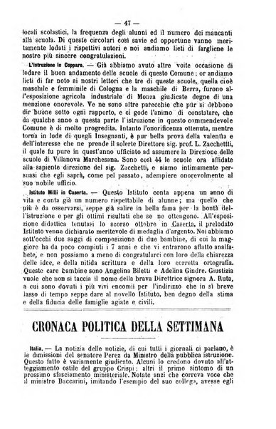 L'osservatore scolastico Giornale d'istruzione e d'educazione premiato all'Esposizione Didattica di Torino (1869)