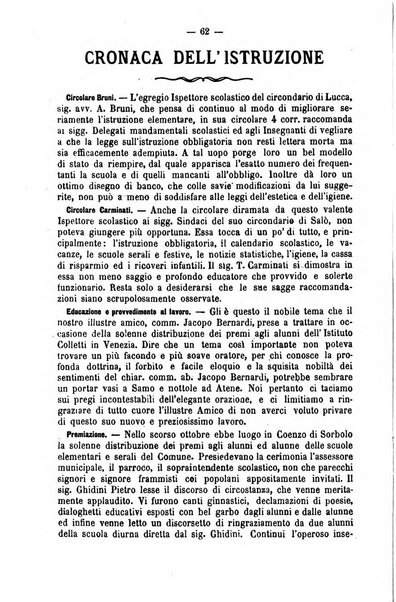 L'osservatore scolastico Giornale d'istruzione e d'educazione premiato all'Esposizione Didattica di Torino (1869)