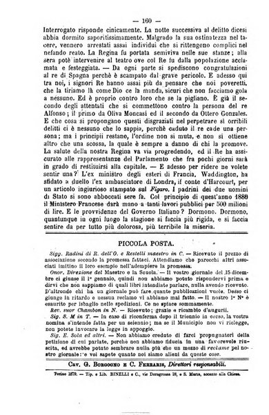 L'osservatore scolastico Giornale d'istruzione e d'educazione premiato all'Esposizione Didattica di Torino (1869)