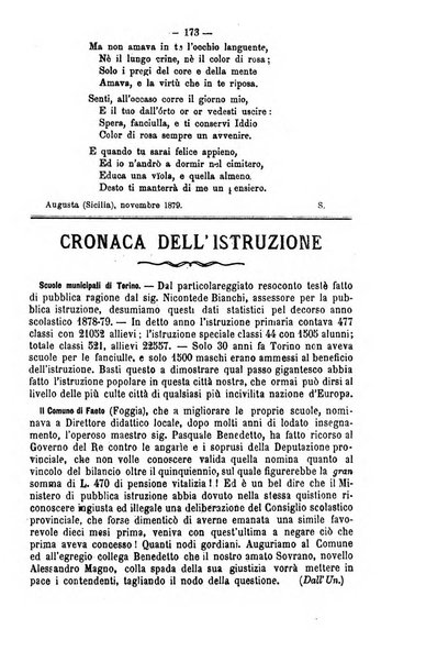 L'osservatore scolastico Giornale d'istruzione e d'educazione premiato all'Esposizione Didattica di Torino (1869)